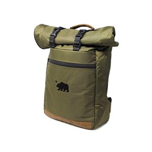 cali crusher 100% smell proof roll top backpack – water proof – hydroponics (olive green)