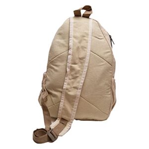 Zen Canyon Small Natural Hemp Herringbone Sling Bag Backpack Daypack, 15 x 9 Inches