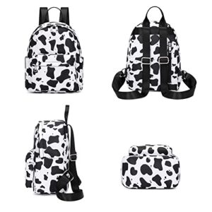 Cow Print Mini Backpack Women Girls, Small Backpack Purse for Adults Teens Kids School Travel