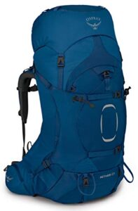 osprey aether 65 men’s backpacking backpack deep water blue, large/x-large