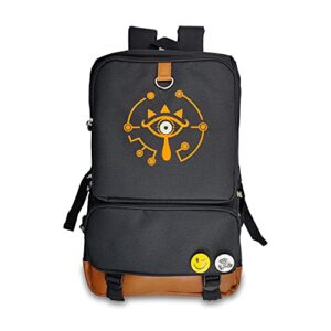 btxb sheikah slate zelda luminous backpack schoolbag laptop bag, black, one size