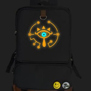 BTXB Sheikah Slate Zelda Luminous Backpack Schoolbag Laptop Bag, Black, One Size