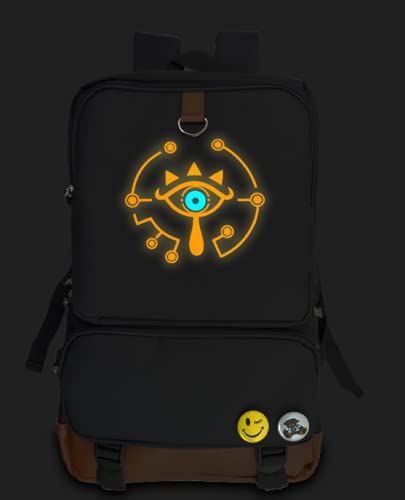 BTXB Sheikah Slate Zelda Luminous Backpack Schoolbag Laptop Bag, Black, One Size