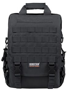 seibertron waterproof molle tactical 15.6″(inch) laptop sling bag backpack black