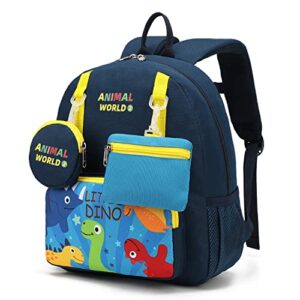 willikiva cute dinosaur kids backpack for girls boys preschool kids 3-5 toddler(dinosaur)