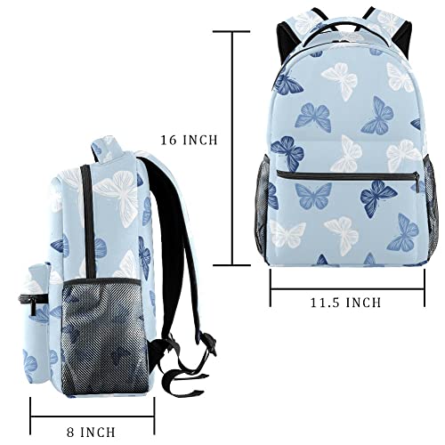 Watercolor Butterfly Pattern Backpack Students Shoulder Bags Travel Bag College School Backpac