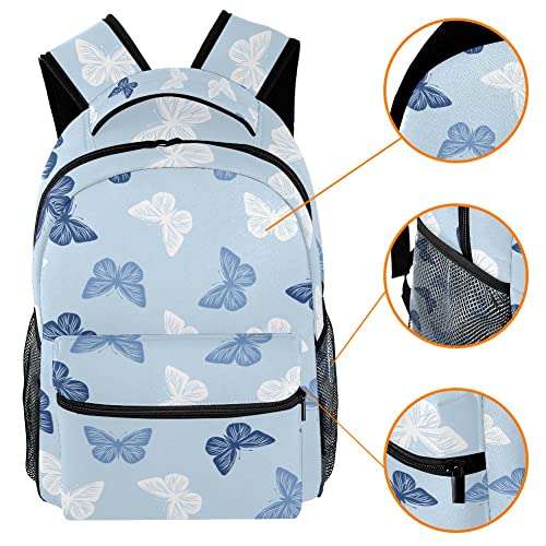 Watercolor Butterfly Pattern Backpack Students Shoulder Bags Travel Bag College School Backpac