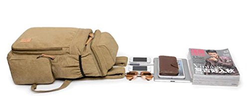 Joyloading Canvas Casual Backpack Retro Elements Rucksack (Brown)