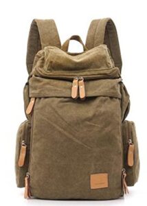 joyloading canvas casual backpack retro elements rucksack (brown)