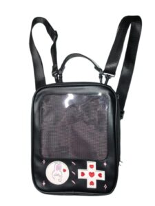 awxzom cute ita backpack fashion gameboy style itabag kawaii backpack pin display backpack ita bag backpack cute backpack (black)