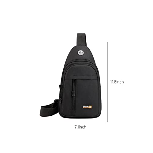 Crossbody Sling Bag for Men Shoulder Backpack Chest Bags for Hiking Camping Outdoor Trip Daypack with Earphone Hole