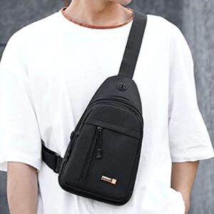 Crossbody Sling Bag for Men Shoulder Backpack Chest Bags for Hiking Camping Outdoor Trip Daypack with Earphone Hole