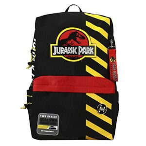 jurassic park safety logo black backpack
