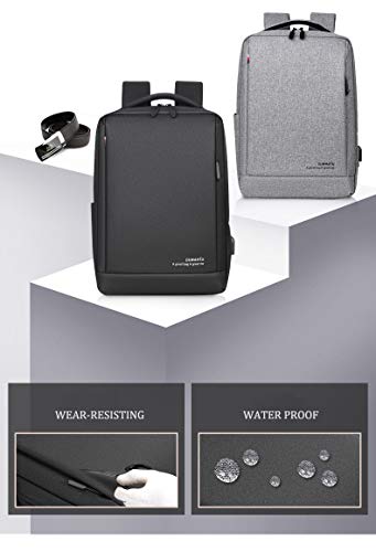 Slim Laptop Backpack Business Travel Durable Laptops Backpack with USB Charging Port College School Computer Bag for Women & Men Fits 15.6 Inch Laptop and Notebook Black