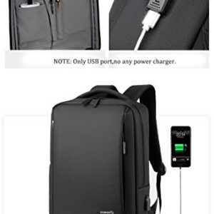 Slim Laptop Backpack Business Travel Durable Laptops Backpack with USB Charging Port College School Computer Bag for Women & Men Fits 15.6 Inch Laptop and Notebook Black