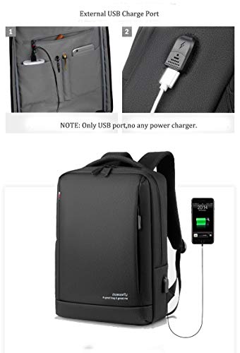 Slim Laptop Backpack Business Travel Durable Laptops Backpack with USB Charging Port College School Computer Bag for Women & Men Fits 15.6 Inch Laptop and Notebook Black