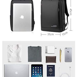 Slim Laptop Backpack Business Travel Durable Laptops Backpack with USB Charging Port College School Computer Bag for Women & Men Fits 15.6 Inch Laptop and Notebook Black