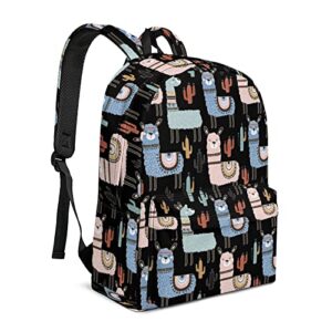 llama alpaca backpack bookbag adjustable shoulder strap daypack travel hiking camping backpacks for women teens