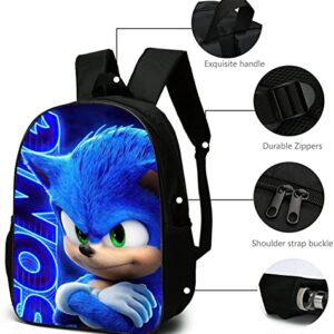 zhiming HedgeHog Cartoon Backpack for School,Teens Bookbag Game Laptop Bags Pack 3D Printed 17 Inch for Gift(so blue 2)