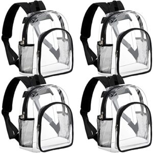 4 pieces cute clear backpacks for over 8 year old kindergarten children pvc transparent bookbag see through plastic bookbag for toddler school backpack