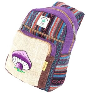 HIMALAYA HANDMADE Hemp Sling Backpack Hippie Backpack Festival Backpack Hiking Backpack 100 Percent Hemp Crossbody Bag FAIR TRADE Handmade with Love., Purple