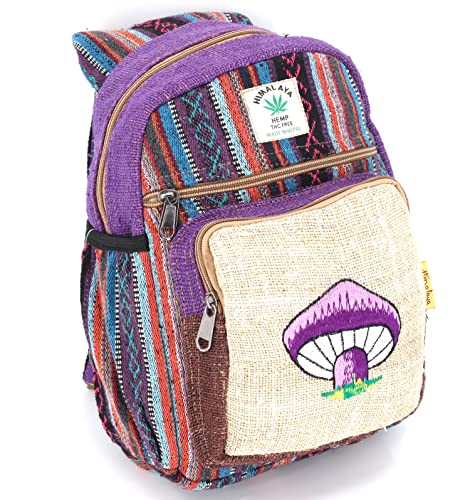 HIMALAYA HANDMADE Hemp Sling Backpack Hippie Backpack Festival Backpack Hiking Backpack 100 Percent Hemp Crossbody Bag FAIR TRADE Handmade with Love., Purple