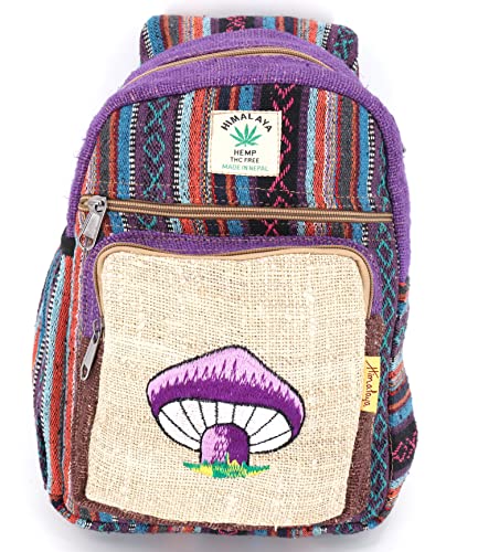 HIMALAYA HANDMADE Hemp Sling Backpack Hippie Backpack Festival Backpack Hiking Backpack 100 Percent Hemp Crossbody Bag FAIR TRADE Handmade with Love., Purple