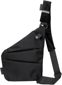 2023 new personal flex bag, fashion anti-thief slim sling bag for men, travel sling bag light thin chest shoulder bag, (black, right)
