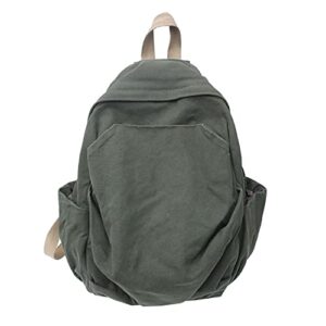 gai college school bag canvas travel rucksack y2k aesthetic hobo boho hippie backpack purse for girls & boys (one size,green)