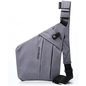 strangefly chest sling bag anti-theft side crossbody backpack casual shoulder daypack lightweight polyester purse pocket bag for men women (gray)