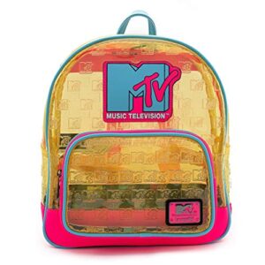 loungefly mtv clear neon pvc mini backpack