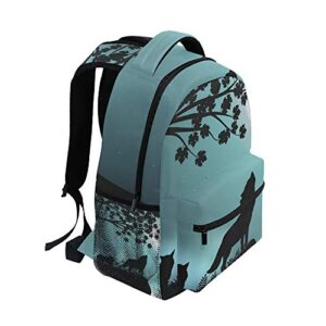 Nander Backpack Travel Evening Moon Wolf School Bookbags Laptop Daypack College Bag for Mens Boys