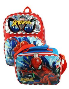 marvel – spider-man deluxe 16 inch large backpack and lunch box set – perfect swing