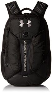 under armour storm contender backpack, black (001)/steel, one size fits all fits all
