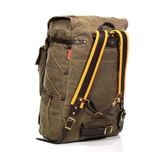 Frost River Isle Royale Bushcraft Backpack - Durable Waxed Canvas Outdoor Hiking Pack, 45 Liter, Field Tan