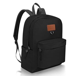 simtop casual daypack backpacks school bookbag, lightweight travel backpack durable polyester fabric for school work travel, ykk zipper water resistant daypack.black backpacks
