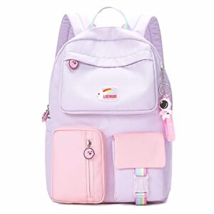 lisinuo backpack for girls kids schoolbag children bookbag women casual daypack (purple)