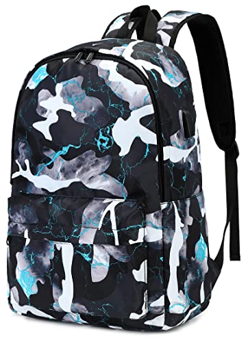 School Backpack Boys Bookbag Camouflage Laptop Backpack Teen Girls Travel Day Backpack (Grey Camouflage)