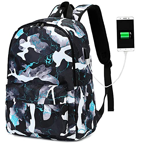 School Backpack Boys Bookbag Camouflage Laptop Backpack Teen Girls Travel Day Backpack (Grey Camouflage)