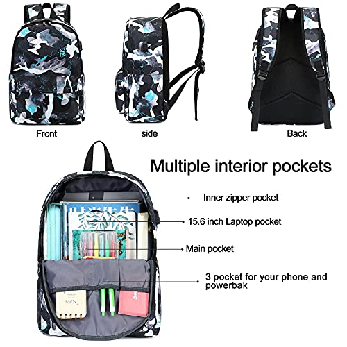 School Backpack Boys Bookbag Camouflage Laptop Backpack Teen Girls Travel Day Backpack (Grey Camouflage)