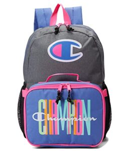 champion munch backpack lunch kit combo grey/bright one size