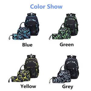 Camo-Print Primary School Backpack and Lunch-Bag Set for Boys Camouflage Elementary Bookbag Rucksack Waterproof