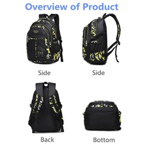 Camo-Print Primary School Backpack and Lunch-Bag Set for Boys Camouflage Elementary Bookbag Rucksack Waterproof