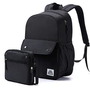 macwe womens laptop backpack – 2-in-1 college backpacks – cute high school book bag for students – water-resistant casual daypack, black