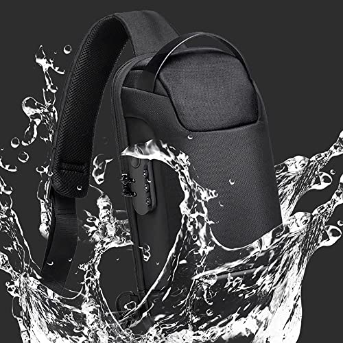 Anti Theft Sling Bag,USB Charging Sport Sling Anti-theft Shoulder Backpack, Waterproof Multi-functional Crossbody Bags (C-MICAI)