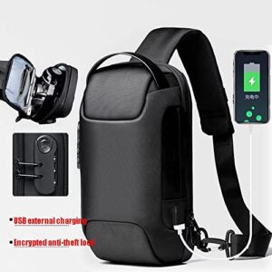 Anti Theft Sling Bag,USB Charging Sport Sling Anti-theft Shoulder Backpack, Waterproof Multi-functional Crossbody Bags (C-MICAI)
