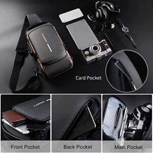 Anti Theft Sling Bag,USB Charging Sport Sling Anti-theft Shoulder Backpack, Waterproof Multi-functional Crossbody Bags (C-MICAI)