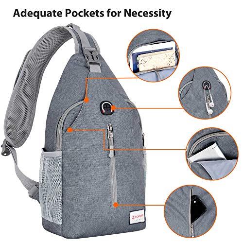 ZOMAKE Sling Bag for Women Men, Small Sling Backpack Chest Crossbody Bag Daypack for Travel Day Trip