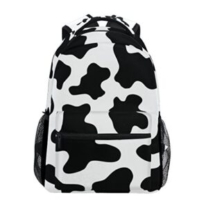 my little nest casual school backpack black and white cow print lightweight travel daypack college shoulder bag for women girls teenage