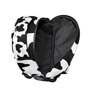 My Little Nest Casual School Backpack Black And White Cow Print Lightweight Travel Daypack College Shoulder Bag for Women Girls Teenage